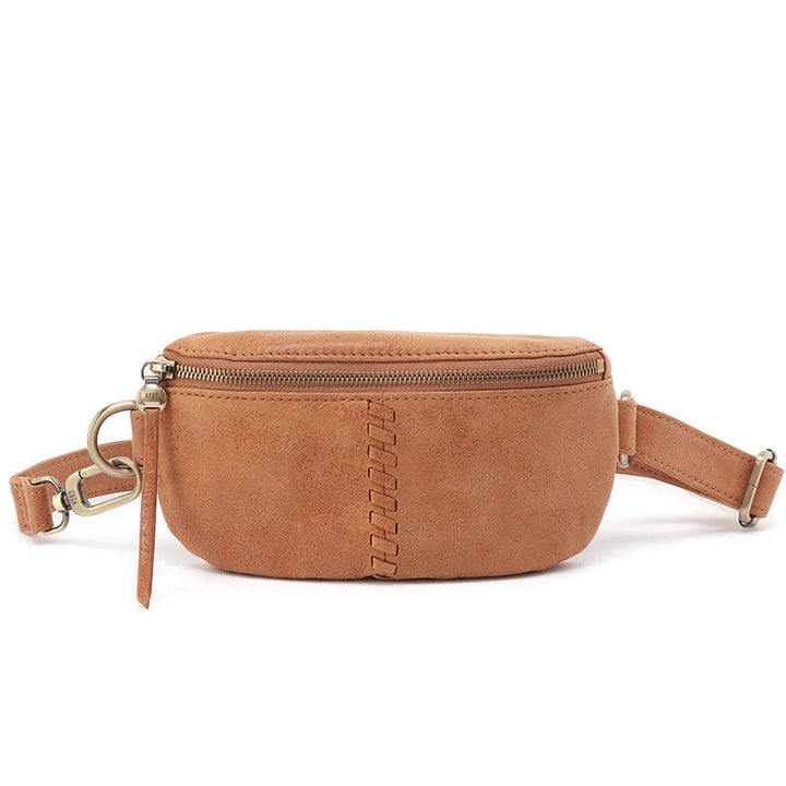 Quarter view Women's Hobo Hand Bag style name Fern Belt Bag in color Whiskey. Sku: BF-82451WHKY