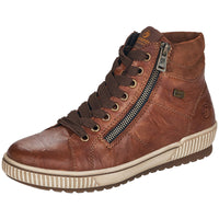 Quarter view Women's Remonte Footwear style name Maditta 72 Hi in color Cuoio/ Reh/ Cuoio/ Ottawa/ Newa/ Ka. Sku: D0772-22