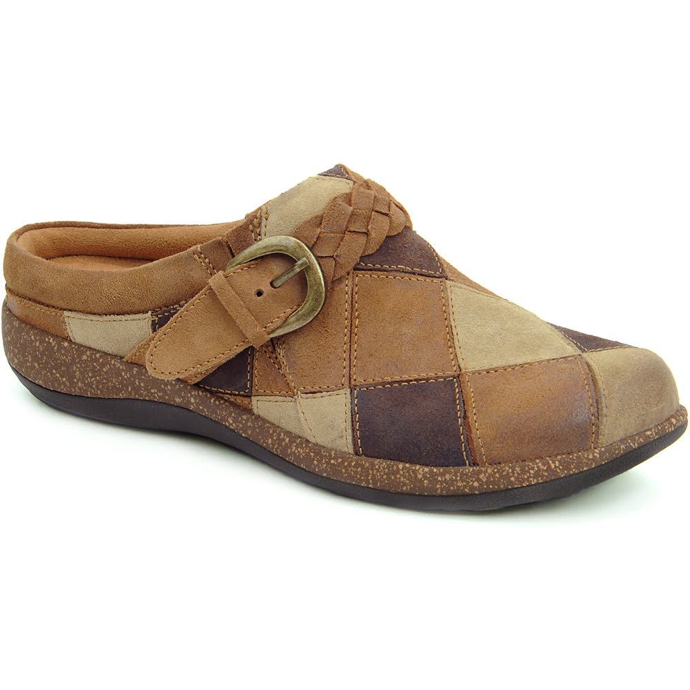 Quarter view Unisex Aetrex Footwear style name Libby color Patchwork. Sku: DM232W