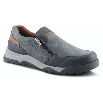 Quarter view Men's Spring Step Footwear style name Elijah in color Charcoal. Sku: ELIJAH-CHAR