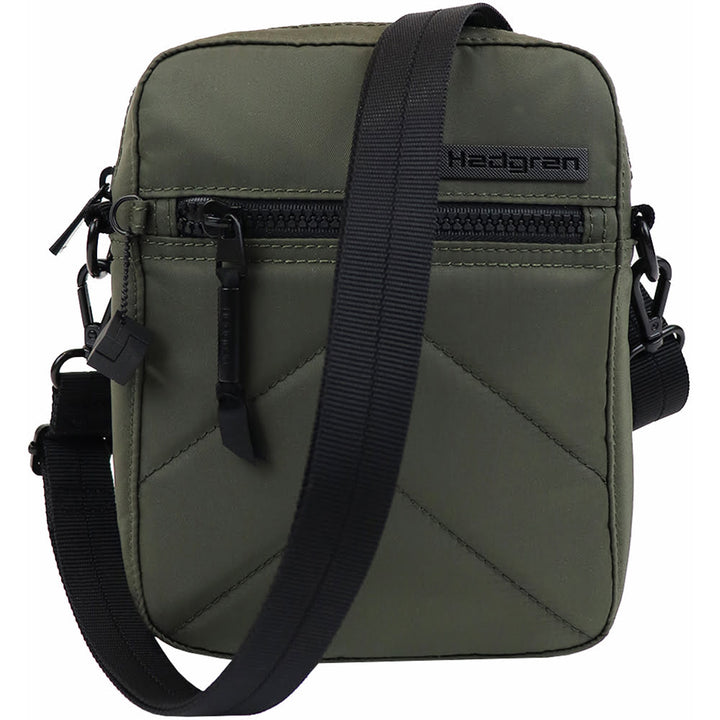 Quarter view Women's Hedgren Hand Bag style name Zip Crossbody color Olive. Sku: HDSH02-55601