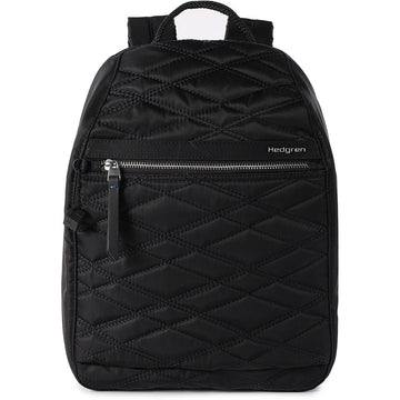 Quarter view Women's Hedgren Hand Bag style name Vogue Large Rfid Backpack in color Quilt Black. Sku: HIC11L-858