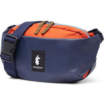 Quarter view Women's Cotopaxi Hand Bag style name Coso 2L Hip Pack in color Maritime/Canyon. Sku: HIPFS22-MTCYN