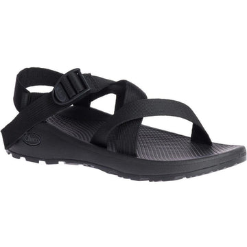 Quarter view Men's Chaco Footwear style name Z/Cloud Wide in color Solid Black. Sku: J106763W