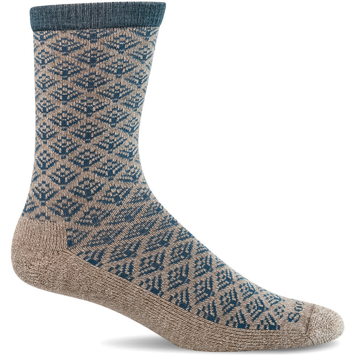 Quarter view Women's Sockwell Sock style name Sweet Pea color Charcoal. Sku: LD151W-850
