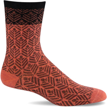 Quarter view Women's Sockwell Sock style name Leaflet in color Red Rock. Sku: LD208W-525