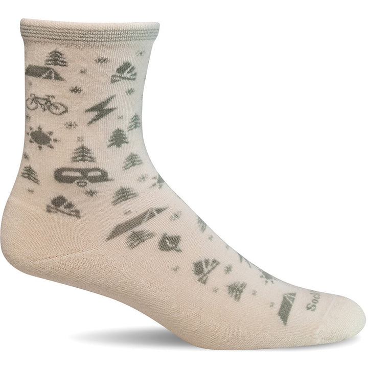 Quarter view Women's Sockwell Sock style name Campy in color Natural. Sku: LD212W-015
