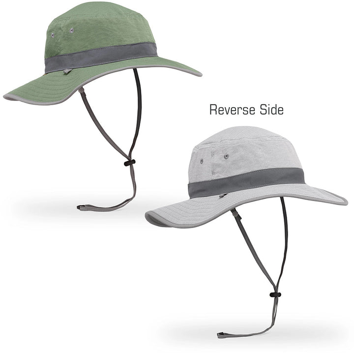 Quarter view Women's Sunday Hats style name Clear Creek Bonnie Reversible in color Eucalyptus/Pumic. Sku: S2C11395EUCP