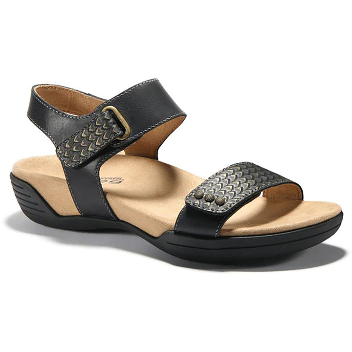 Quarter view Women's Halsa Footwear style name Dominica in color Black. Sku: SEH02526-23