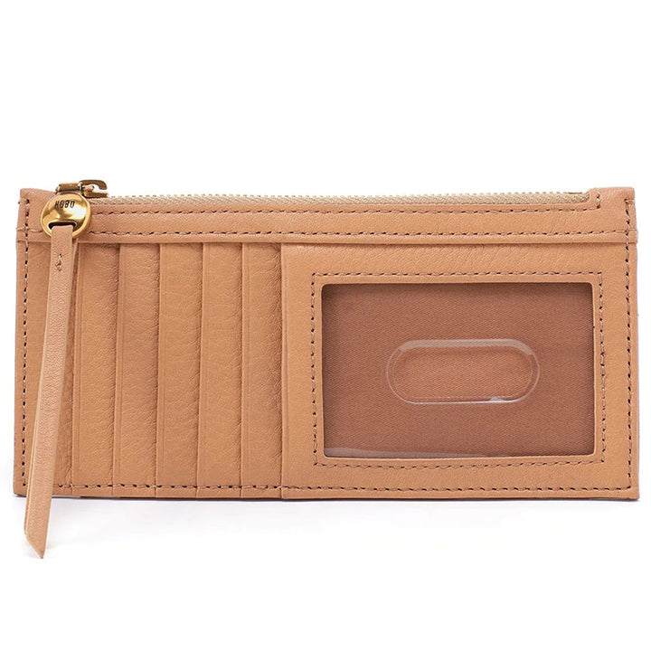 Quarter view Women's Hobo Accessories style name Carte Card Case in color Sandstorm. Sku: SO-81067SDST