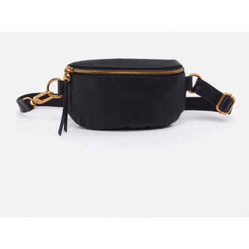 Quarter view Women's Hobo Hand Bag style name Fern Belt Bag in color Black. Sku: SO-82379BLK