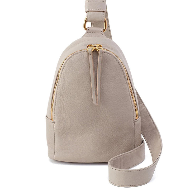 Quarter view Women's Hobo Hand Bag style name Fern Sling in color Taupe. Sku: SO-82416TAUP