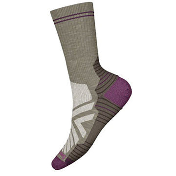 Quarter view Women's Smartwool Sock style name Hike Light Cushion Crew color Fossil. Sku: SW001573880