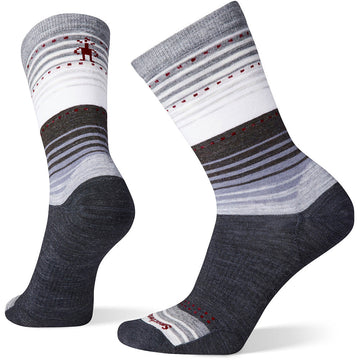 Quarter view Women's Sock style name Everdy Stitch Stripe Cr in color Charcoal. SKU: SW001698003