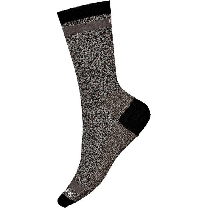 Quarter view Men's Smartwool Sock style name Everyday Larimer Crew color Black-Taupe Heather. Sku: SW001890368
