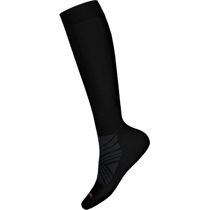 Quarter view Women's Smartwool Sock style name Ski Zero Cushion Es Otc in color Black. Sku: SW002163001