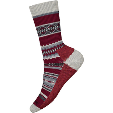Quarter view Women's Smartwool Sock style name Everyday Snowed In Sweater Cre in color Tibetan Re. Sku: SW002186A25