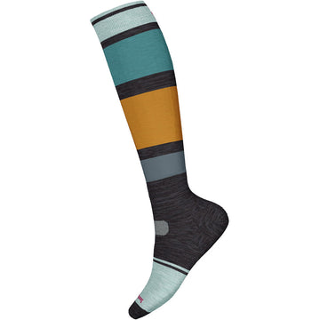 Quarter view Women's Smartwool Sock style name Snowboard Cushion Es Otc in color Charcoal. Sku: SW002188003