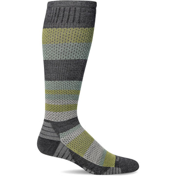 Quarter view Women's Sockwell Sock style name Journey Knee in color Charcoal. Sku: SW146W-850