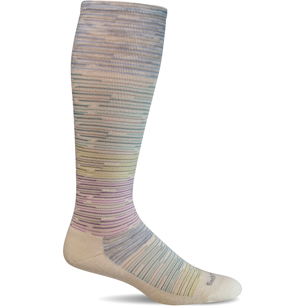 Quarter view Women's Sockwell Sock style name Good Vibes in color Natural. Sku: SW152W-015