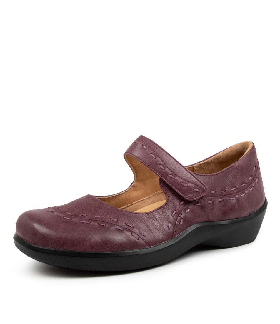 Quarter view Women's Ziera Footwear style name Gummibear in Purple Leather. Sku: ZR10029PURLE