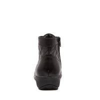 Rear view Women's Ziera Footwear style name Suri in Black Leather. Sku: ZR10047BLALE