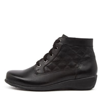 Side view Women's Ziera Footwear style name Suri in Black Leather. Sku: ZR10047BLALE