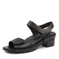 Quarter view Women's Ziera Footwear style name Ava-W in Black Leather. Sku: ZR10590BLALE