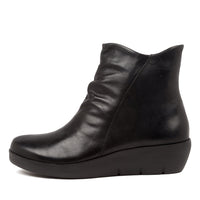 Side view Women's Ziera Footwear style name Benny in Black Leather. Sku: ZR10238BLALE