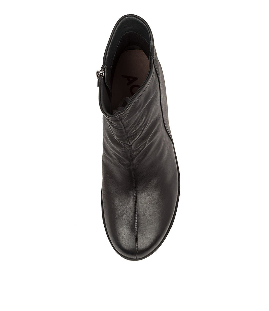 Overhead view Women's Ziera Footwear style name Benny in Black Leather. Sku: ZR10238BLALE