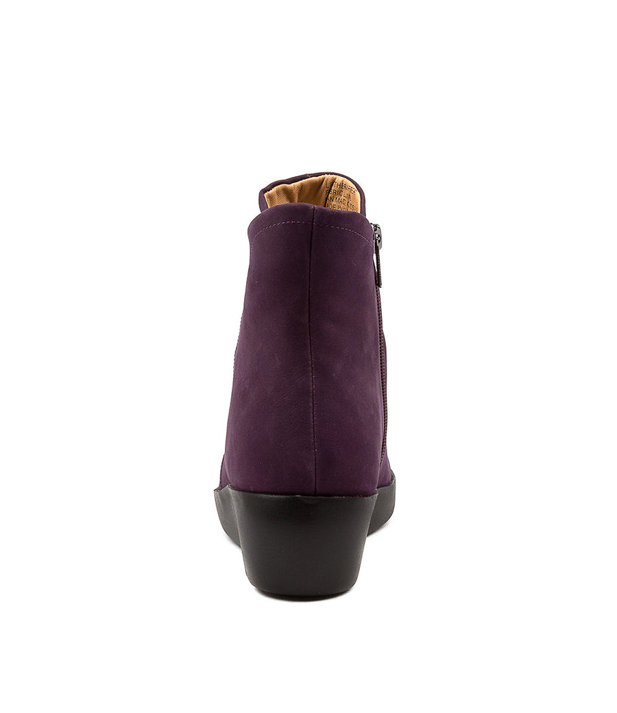 Rear view Women's Ziera Footwear style name Benny in Purple Nubuck. Sku: ZR10238PURAG