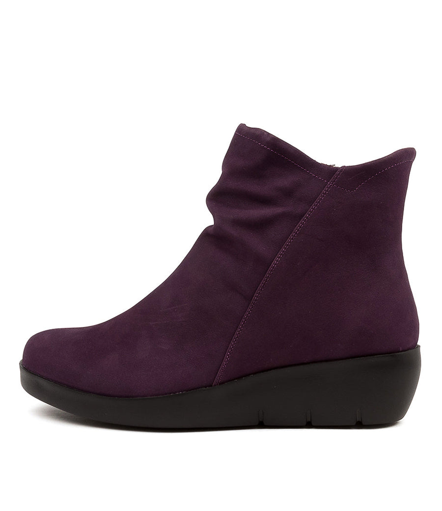 Side view Women's Ziera Footwear style name Benny in Purple Nubuck. Sku: ZR10238PURAG
