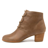 Side view Women's Ziera Footwear style name George in Taupe Leather. Sku: ZR10285NGVLE