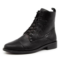 Quarter turned view Women's Ziera Footwear style name Storm in Black Leather. Sku: ZR10305BLALE
