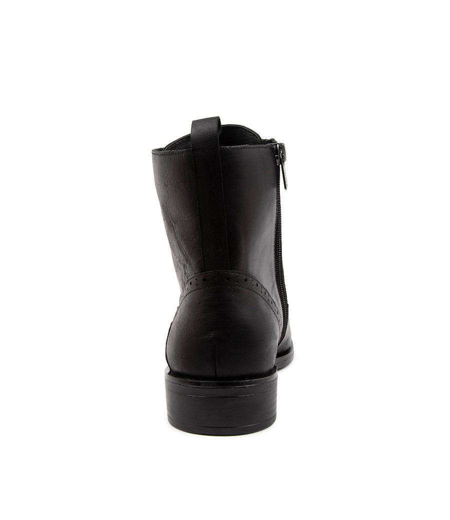 Rear view Women's Ziera Footwear style name Storm in Black Leather. Sku: ZR10305BLALE