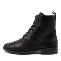 Side view Women's Ziera Footwear style name Storm in Black Leather. Sku: ZR10305BLALE