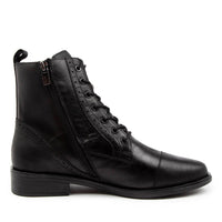 Inside view Women's Ziera Footwear style name Storm in Black Leather. Sku: ZR10305BLALE