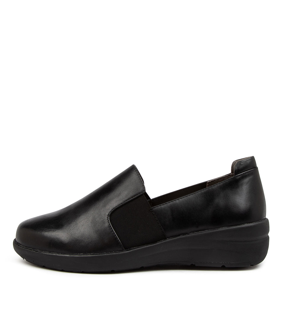 Women's Shoe, Brand Ziera  in  in Black/ Black Sole Leather shoe image outside view