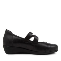Women's Shoe, Brand Ziera  in  in Black Leather shoe image inside view