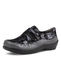 Women's Shoe, Brand Ziera Arlenes in Wide in Steel/ Black Multi shoe image quarter turned